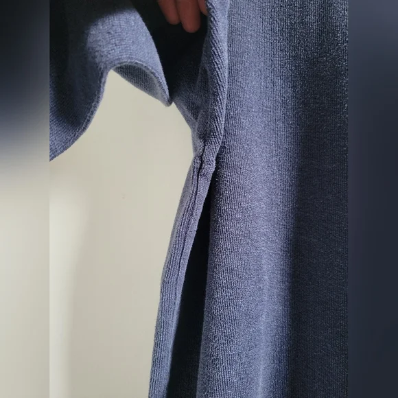 Vintage Eddie Bauer Dusty Blue V-neck 100% Cotton Knit Long Sleeve Mens Large - Picture 4 of 9